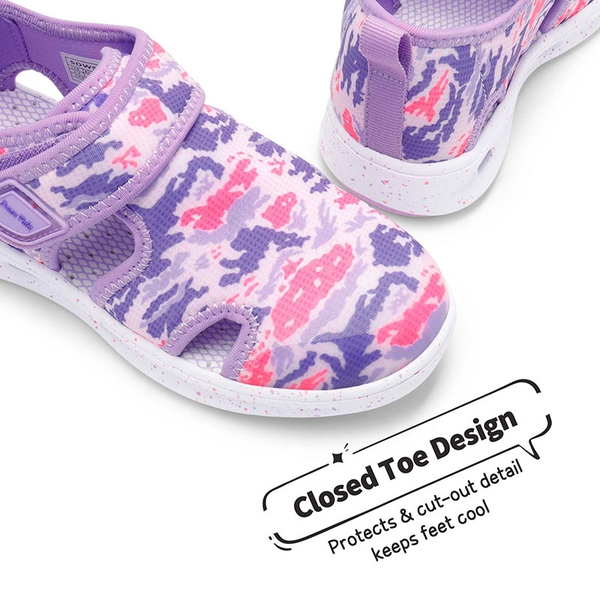 Kids Camouflage Quick Dry Water Sandals - PURPLE PINK - 2